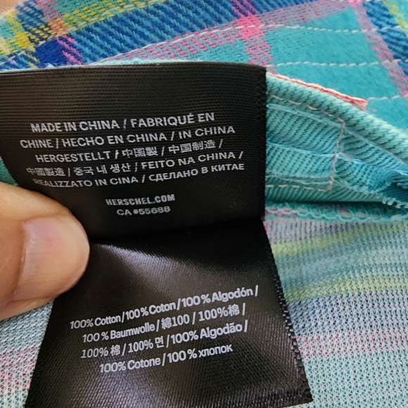 Herschel Blue and Pink Plaid Flannel Bucket Hat L/XL - Picture 7 of 7